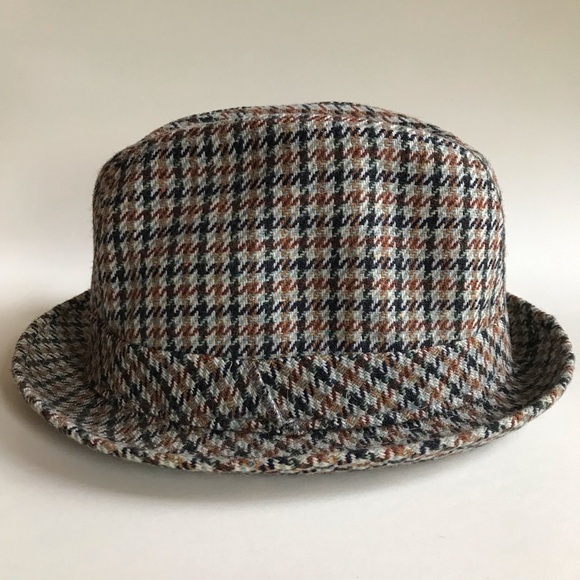 Handtailored BLARNEY Inter Hat Wool Made in Ireland Houndstooth 7 1/4 - Picture 2 of 16